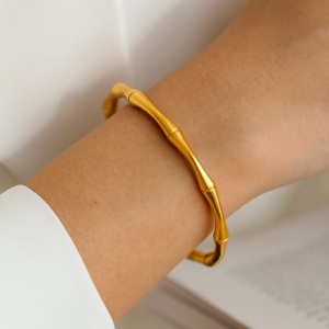 Bamboo Design Gold Bracelet